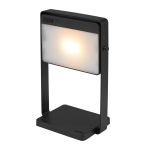 Nordlux Bordlampe Saulio Aluminium Svart 3.5W 200lm - 830 Varm Hvit | IP44 - 3-Trinn Dimbar - Solar