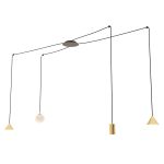 Emibig Pendel Lampe Fuji Stål Gull | Egnet for 1x E14 - Max 10W, 1x GU10 - Max 10W, 2x GX53 - Max 10W