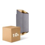 Fordelspakning 10x Nordlux Nico Veggbelysning Aluminium Antrasitt Up & Down | IP54 - Egnet for 2x GU10