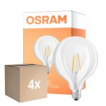 Fordelspakning 4x Osram LED Superstar E27 Globe G125 Filament Klar 11W 1521lm - 927 Ekstra Varm Hvit | Beste Fargegjengivelse - Erstatter 100W