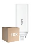 Fordelspakning 10x Philips CorePro PL-T LED Pære HF 9W - 840 Kald Hvit | 4-Stift - Erstatter 26W