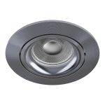 Noxion Innfelt Spot Vision MR16 Vippbar Skinnende Grå | 82mm - Utskjæring 69mm - IP20 - Inkl. GU10 Sokkel