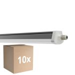Fordelspakning 10x Ledvance Vanntett Lyslister Fuktighetstett FLEX Kabelgjennomføring 34W 5600lm - 840 Kald Hvit | 120cm - Erstatter 2x36W