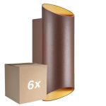 Fordelspakning 6x Nordlux Nico Veggbelysning Aluminium Rusten Up & Down | IP54 - Egnet for 2x GU10