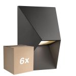 Fordelspakning 6x Nordlux Pontio Veggbelysning Aluminium Svart | IP54 - Egnet Til 1x GU10