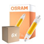 Fordelspakning 6x Osram LED Slim Line R7S LED R7S 78mm Klar 4.5W 470lm - 840 Kald Hvit | Erstatter 40W