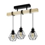 Eglo Taklampe Townshend 5 Stål Tre Svart | IP20 - Egnet for 3x E27 