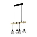 Eglo Pendel Lampe Townshend 5 Stål Tre Svart | IP20 - Egnet for 4x E27 