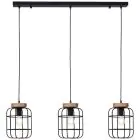 Brilliant Gwen Pendel Lampe Metall Tre Svart | Egnet for 3x E27