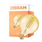 Osram Vintage 1906 LED E27 Globe Filament Gull 8.4W 806lm - 824 Ekstra Varm Hvit | Erstatter 60W - Dimbar