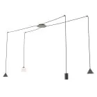 Emibig Pendel Lampe Fuji Stål Svart | Egnet for 1x E14 - Max 10W, 1x GU10 - Max 10W, 2x GX53 - Max 10W