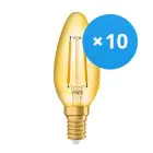 Fordelspakning 10x Ledvance Vintage 1906 LED E14 Mignon gull 1.5W 120lm - 824 ekstra varm hvit | erstatter 15W