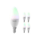 Fordelspakning 5x Calex Smart Tuya Wifi E14 Mignon 5W 470lm - 822-840 Innstillbar Hvit | RGBW - dimbar - erstatter 40W