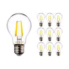 Fordelspakning 10x Noxion Lucent LED E27 Pære filament klar 8.5W 1055lm - 827 ekstra varm hvit | dimbar - erstatter 75W
