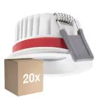 Fordelspakning 20x Ledvance LED spot Fire Rated Aluminium Hvit 8W 720lm 36D - 940 kald hvit | Utskjæring 68mm - IP65 - beste fargegjengivelse - dimbar