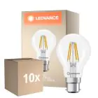 Fordelspakning 10x Ledvance Classic LED B22 Pære Filament Klar 3.4W 470lm - 827 Ekstra Varm Hvit | Erstatter 40W