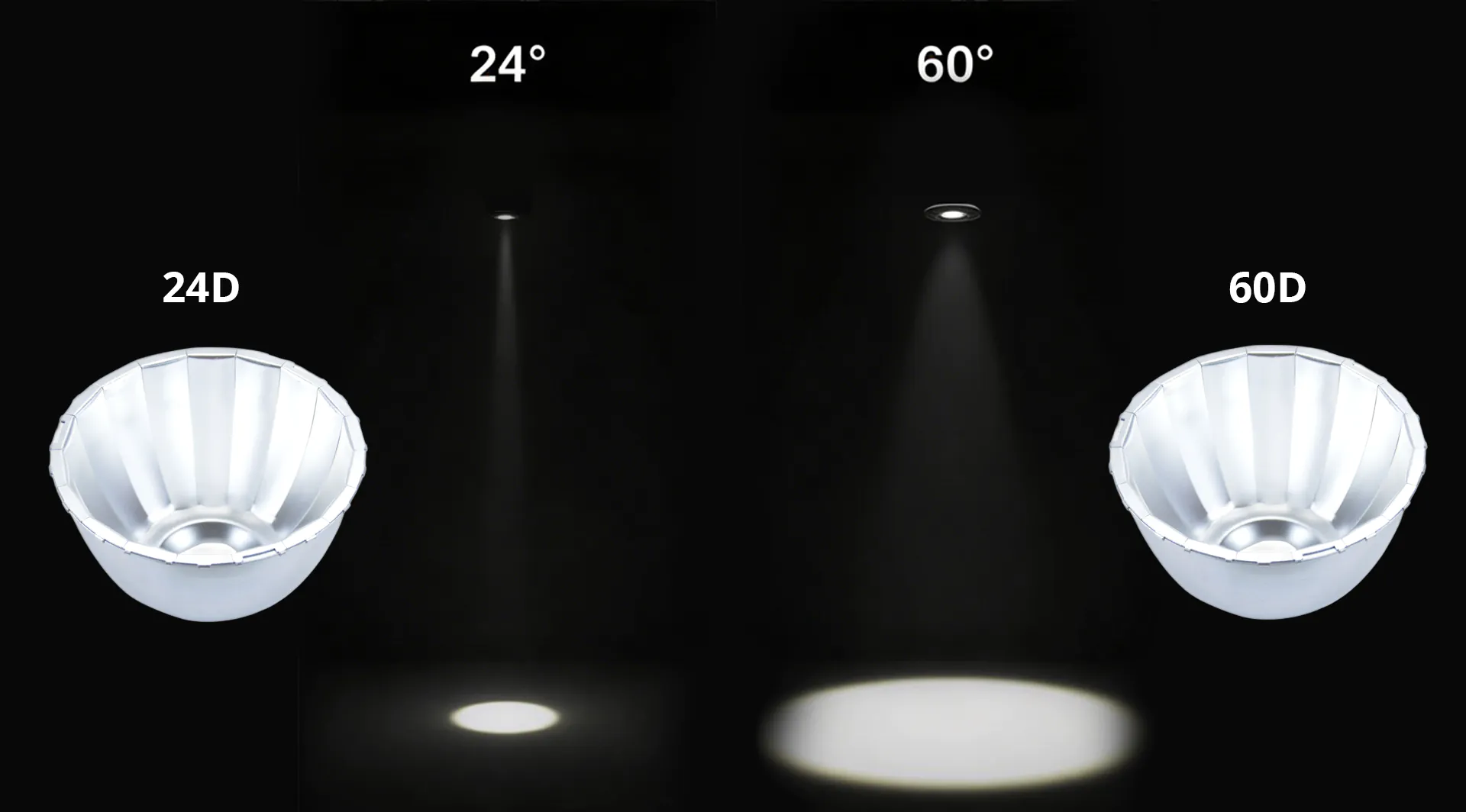 Noxion sporbelysning Delta Pro-reflektorer med 24D- og 60D-str&aring;levinkelalternativer